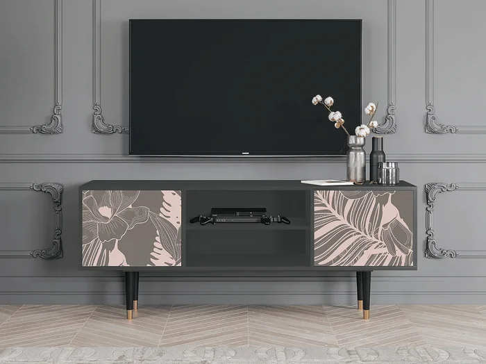 Mueble de TV – 170х69х48 cm – T2 – Issabelline Flower, Antracita