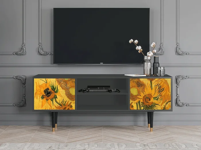 Mueble de TV – 170х69х48 cm – T2 – Sunflowers, Antracita