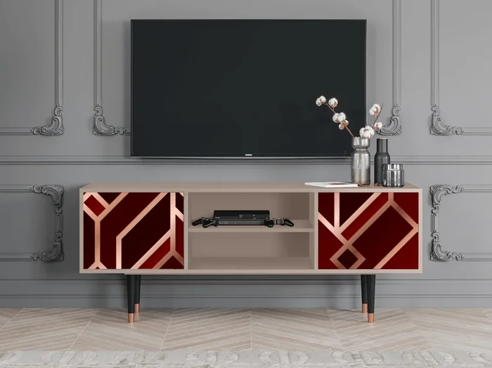 Mueble de TV – 170х69х48 cm – T2 – Velvet 1920‘s, Latte