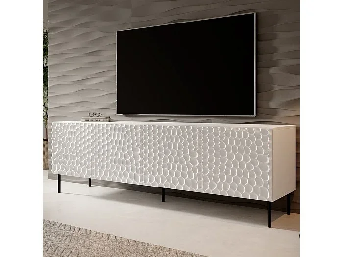 Mueble de TV de diseño Sumoc blanco mate 190 cm