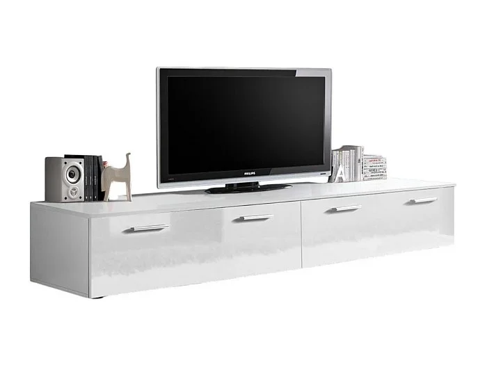 Mueble para TV 200cm Colección COMET. Color blanco. 2 puertas abatibles.