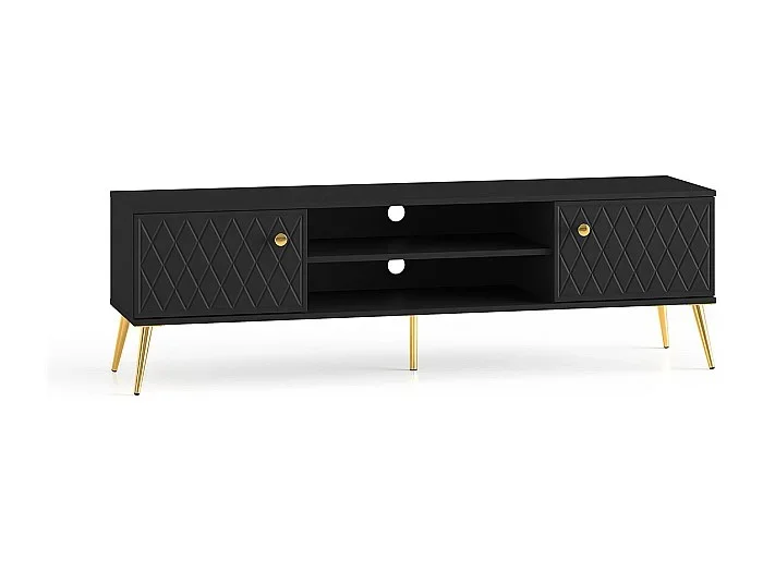 Mueble TV 2 puertas 160 cm Manoé Negro