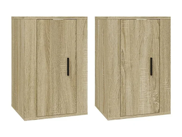 Mueble TV de pared estantería multimedia para televisión buffet de televisión comedor salón dormitorio 2 piezas roble sonoma 40 x 34,5 x 60 cm marrón 02_0028995