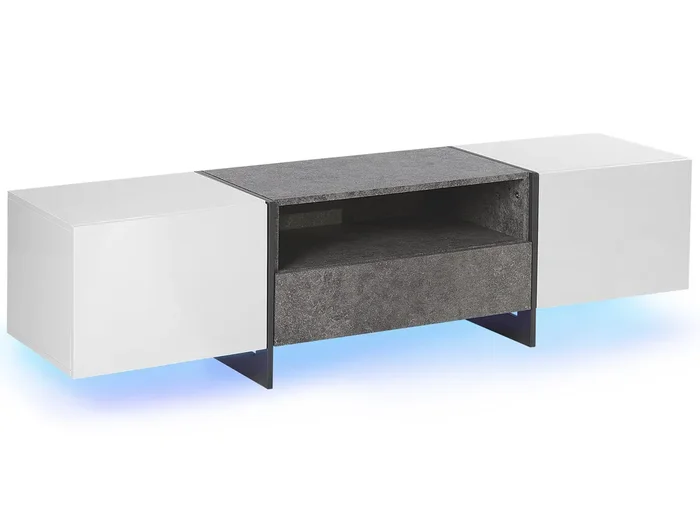 Mueble TV LED RUSSEL Gris efecto hormigón