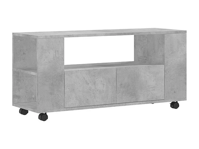 Mueble TV multimedia estantería para televisión buffet para televisión comedor salón dormitorio 102 x 34,5 x 43 cm madera contrachapada gris 02_0025560