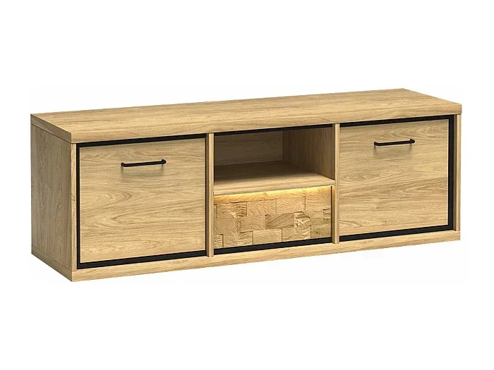 Mueble TV Stanton F113, Roble Luminoso madera, Número de puertas 2.00, 139x48x41cm