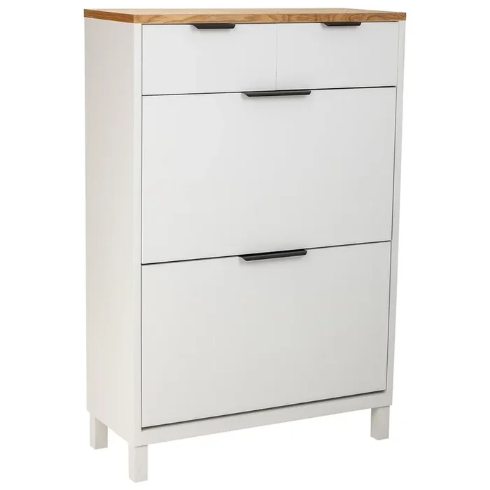 Mueble zapatero 2 cajones y 2 puertas 80x33x120,5h cm