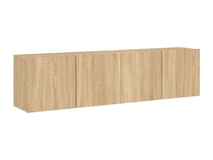 Muebles de TV de pared Estantería multimedia Aparador TV Comedor Salón Dormitorio 2 piezas Roble Sonoma 80 x 30 x 41 cm Marrón 02_0029002
