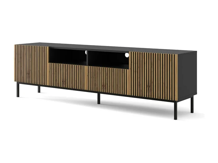 Muebles Tv RAVENNA F RTV200 2D2D 200x42x58 Negro