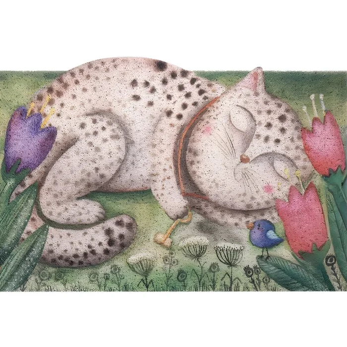 Multicolor Tapete Irregular PVC con Dibujo de Animal Alfombra Infantil Antideslizante para Corredor – Verde 60 x 90 cm