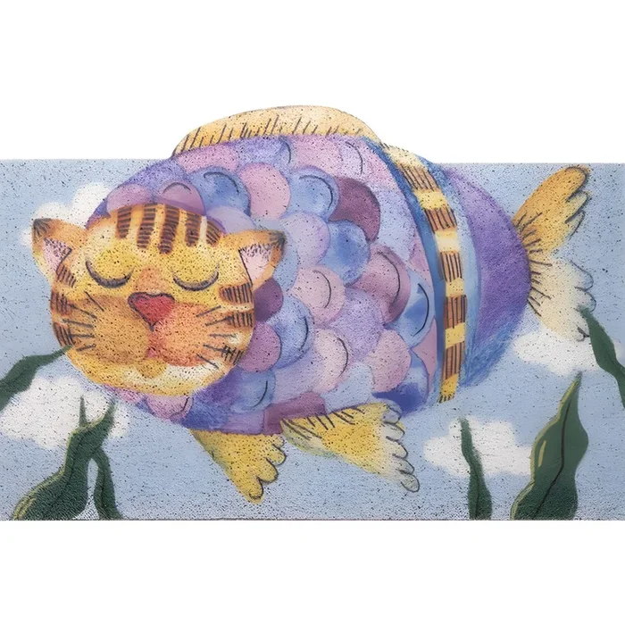 Multicolor Tapete Irregular PVC con Dibujo de Animal Alfombra Infantil Antideslizante para Corredor – Violeta 60 x 90 cm