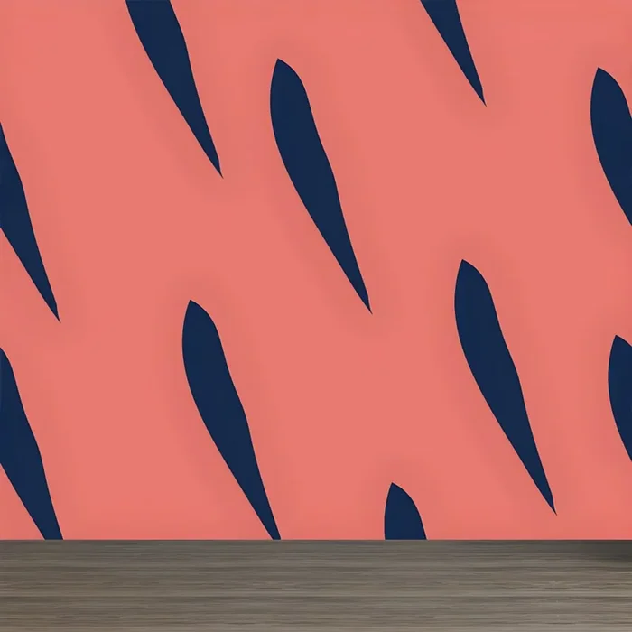 Mural Abstracto Contemporáneo Decoración de Pared Multicolor no Tejida Resistente a Manchas para Cocina – Naranja clara 208 x 147 cm