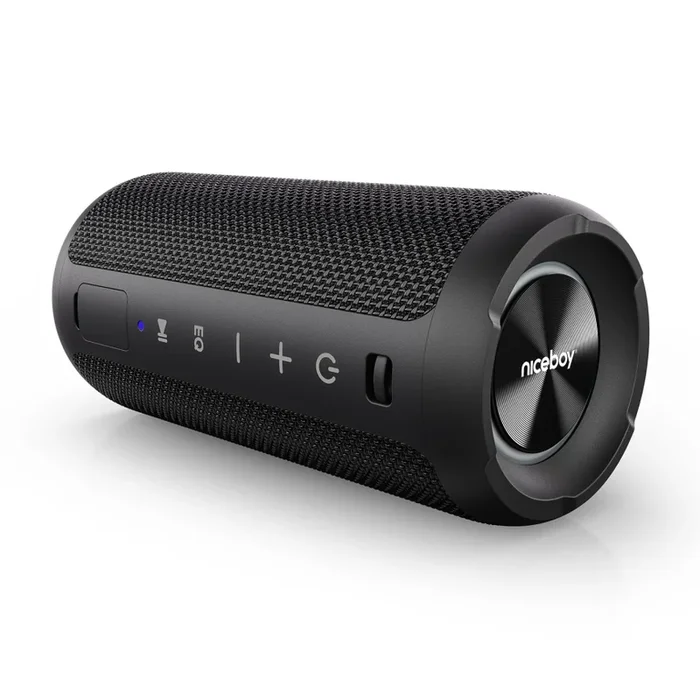 Niceboy Orion – Altavoz inalámbrico LED con micrófono 24W/2200 mAh IPX7 negro