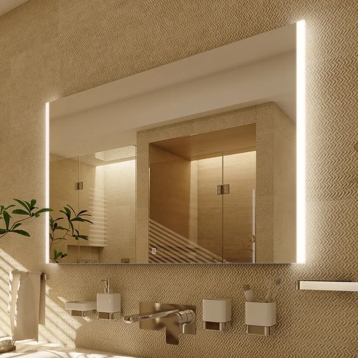 NIMCO ZP 11003V – Espejo de baño LED regulable con retroiluminación LED/21W/230V 3000-6500K 70×80 cm IP44