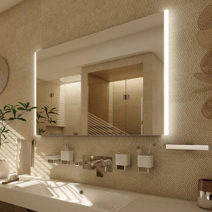 NIMCO ZP 11019 – Espejo de baño con retroiluminación LED LED/21W/230V 6500K 70×90 cm IP44