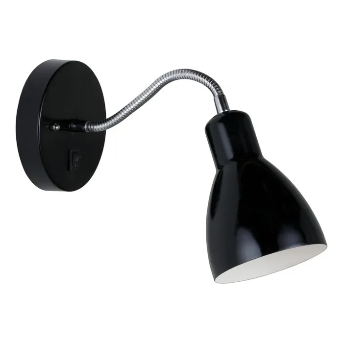 Nordlux – Foco flexible de pared CYCLONE 1xE14/15W/230V negro