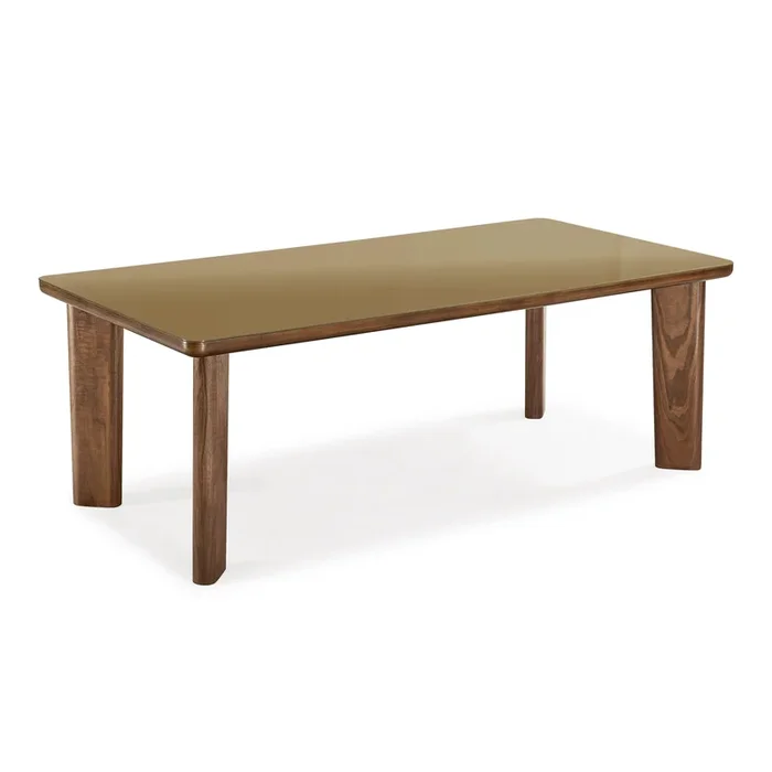 Oani Walnut and Glass 83″ Rectangular Dining Table