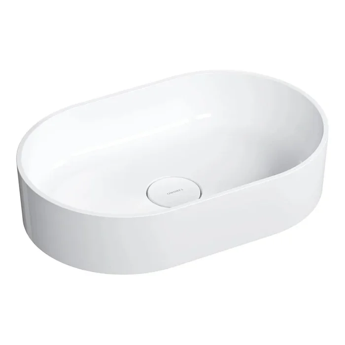 OMNIRES OVOUNBP – Lavabo sobre encimera OVO 55×36 cm dolomita/blanco brillante