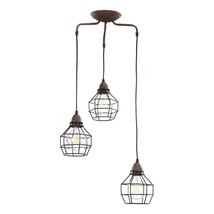 ONLI – Lámpara colgante ARAÑA 3xE27/15W/230V negro/marrón