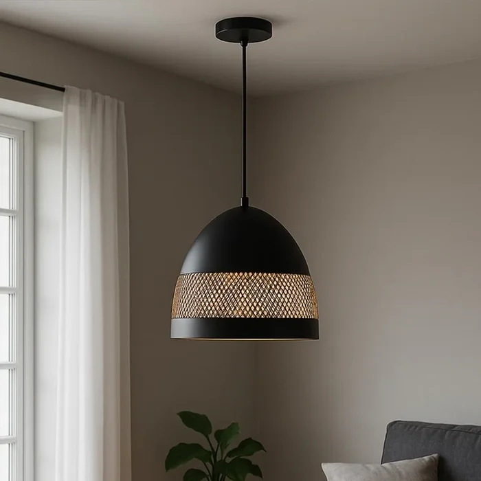 ONLI – Lámpara colgante POLLY 1xE27/22W/230V negro