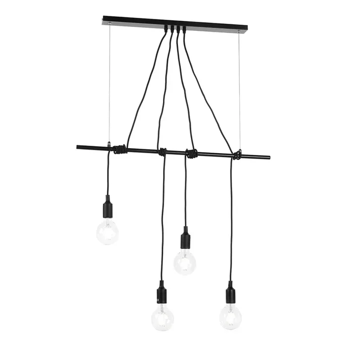 ONLI – Lámpara colgante WIRE 4xE27/15W/230V negro