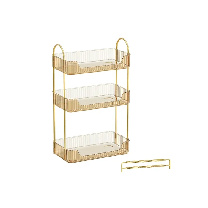 Organizador de Maquillaje Dorado Champán-SONGMICS