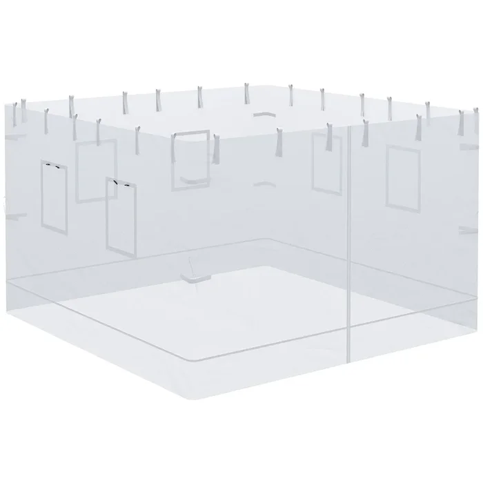 Outsunny 4 Paredes Laterales para Carpa 300×195 cm Mosquitera para Cenador con 6 Ventanas Enrollable Puerta con Cremallera y Bolsa de Transporte Adecuado para Carpa de 3×3 m Blanco