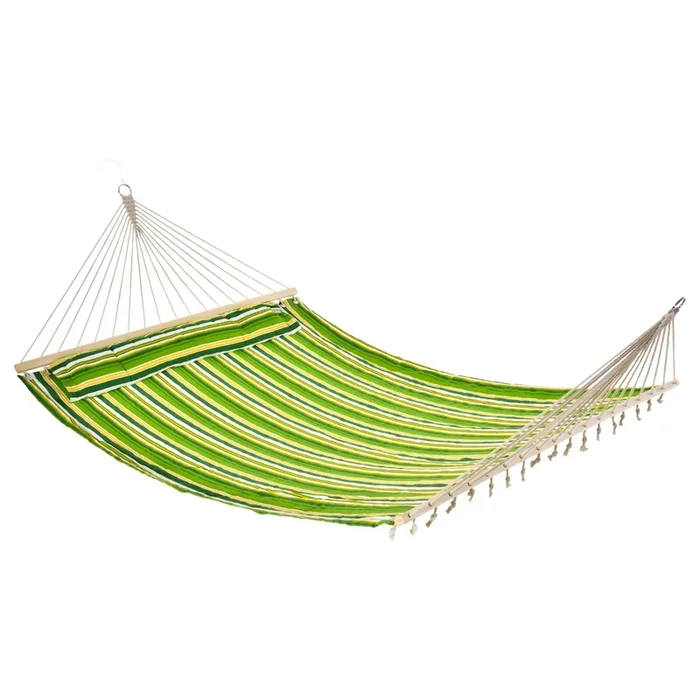 Outsunny Hamaca Colgante de Algodón para Jardín Camping Playa Picnic con Almohadilla 188x140cm con Carga de 180 kg