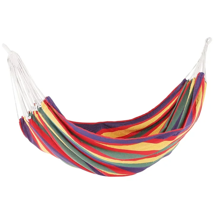 Outsunny Hamaca para Jardín 210×150 cm Hamaca Colgante Portátil Carga Máx. 180 kg para Acampar Piscina Camping Rayas Multicolor