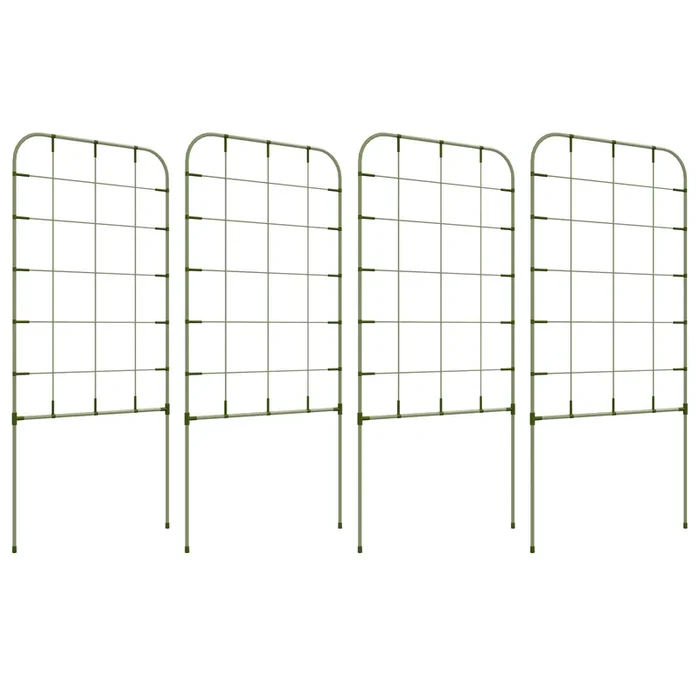 Outsunny Juego de 4 Enrejados de Jardín Soportes para Plantas Trepadoras con Marco de Acero para Frutas Verduras Flores Decoración Exterior Patio Terraza 40×90 cm Verde