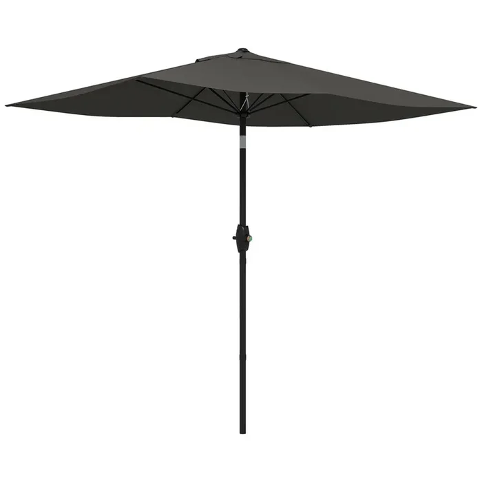 Outsunny Sombrilla de Terraza Exterior 3×2 m Parasol de Terraza Exterior con Ángulo Ajustable Mástil de Aluminio y Protección UV 50+ Sombrilla para Jardín Patio Gris Oscuro
