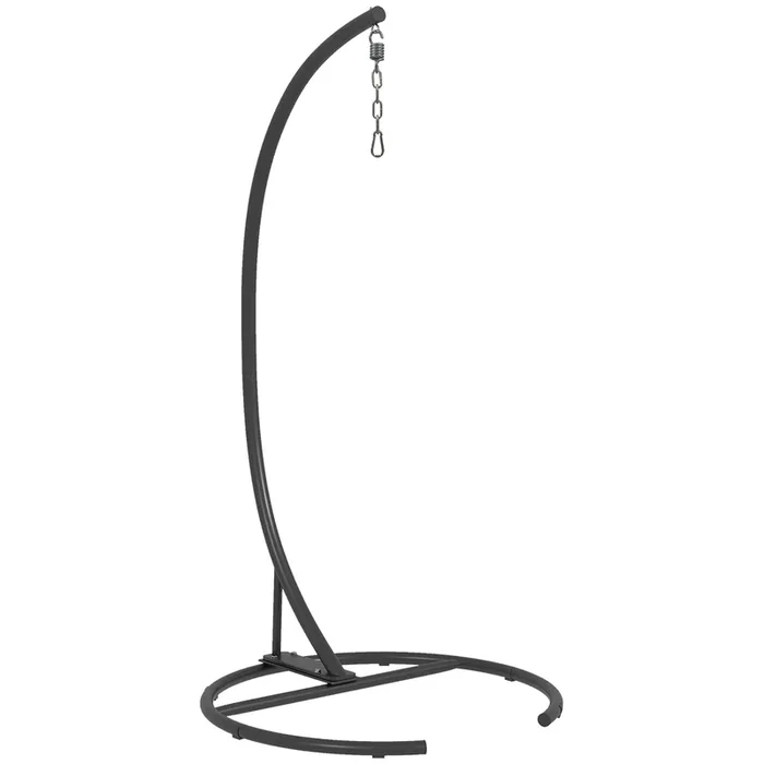 Outsunny Soporte para Silla Colgante de Huevos con Base Estable Marco de Silla de Metal Soporte para Silla Columpio para Interior y Exterior Carga 150 kg Ø102×195 cm Negro