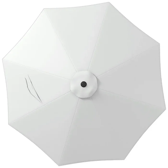 Outsunny Toldo de Recambio de Sombrilla de 3 m Toldo de Repuesto para Sombrilla de Patio con Ventilación Superior Cubierta de Repuesto para Parasol de Poliéster para Exteriores Blanco