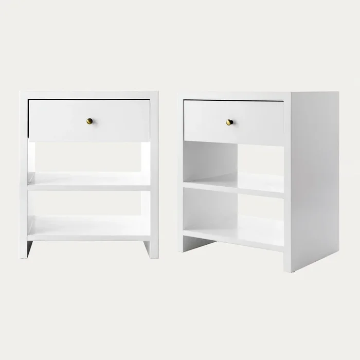 Pack 2 mesitas de noche blanca 1 cajón Cles Blanco – Kenay Home