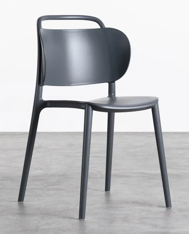 Pack 2 Sillas de Comedor de Polipropileno Kole Gris Graphite – The Masie