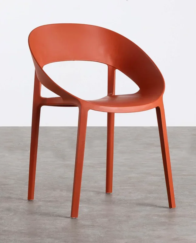Pack 2 Sillas de Comedor de Polipropileno Lara Naranja teja – The Masie
