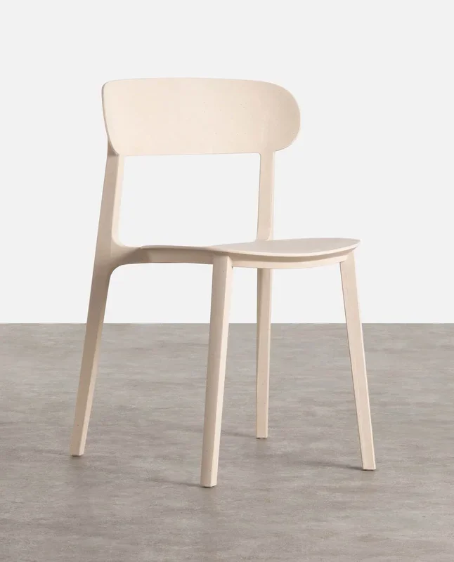 Pack 2 Sillas de Comedor de Polipropileno Reciclado Briel Beige reciclado – The Masie