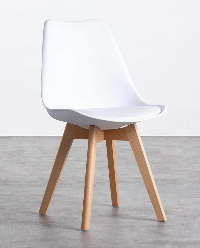 Pack 2 Sillas de Comedor de Polipropileno y Madera Fine Freya Blanco – The Masie