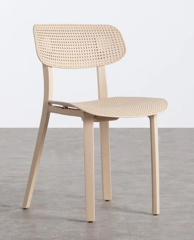 Pack 2 Sillas de Exterior de Polipropileno Dasi Rejilla Beige – The Masie