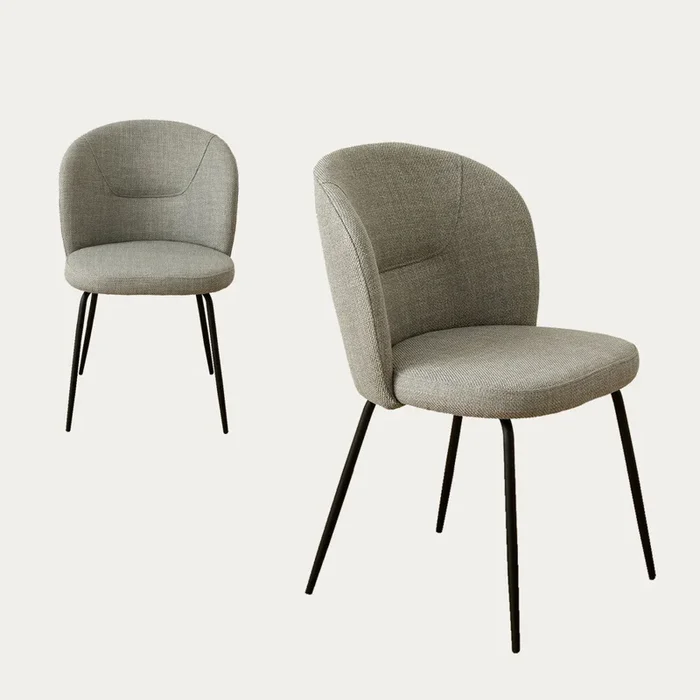 Pack 2 sillas tapizadas gris Beiz Gris – Kenay Home