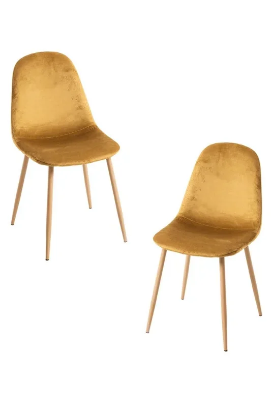 Pack 2 Sillas Teok Terciopelo – Amarillo