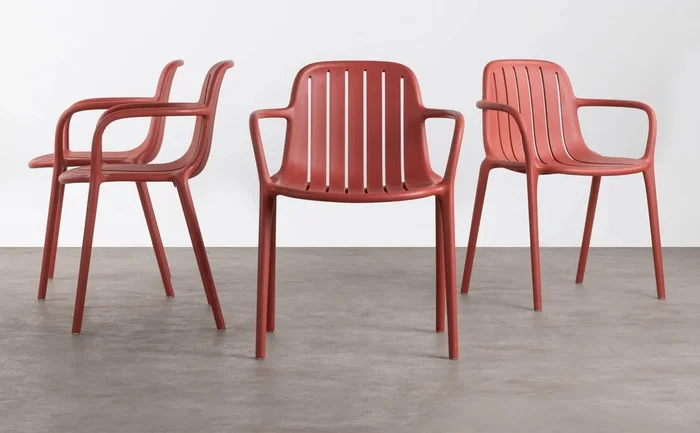 Pack 4 Sillas de Comedor de Polipropileno Brand Rojo carmesí – The Masie