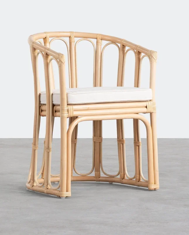 Pack 4 Sillas de Comedor de Ratán Natural Sena Ratán Natural – The Masie