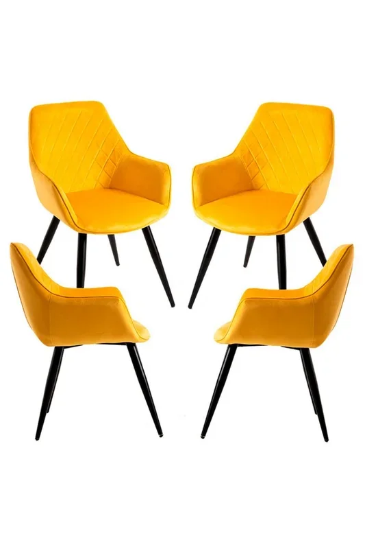 Pack 4 Sillas Kres Terciopelo – Amarillo