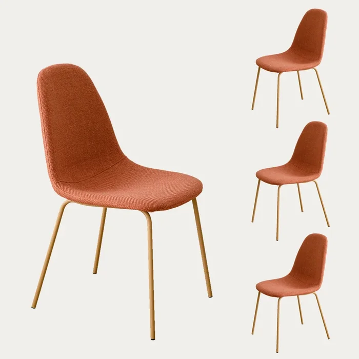 Pack 4 sillas tapizadas terracota Trive Terracota – Kenay Home