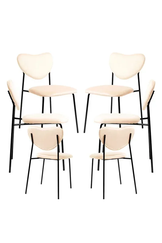 Pack 6 Sillas Cora Black Terciopelo – Beige