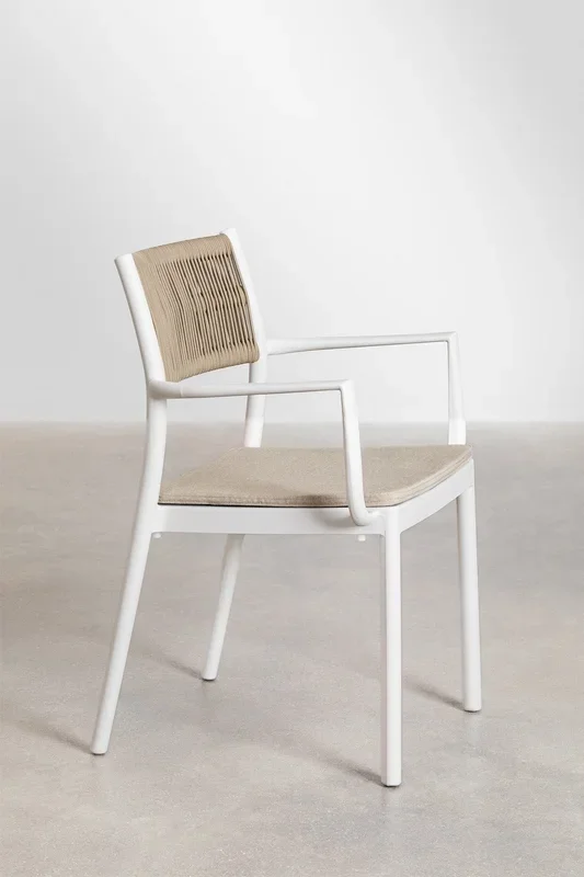 Pack de 2 Sillas de Comedor Apilables con Reposabrazos Favila Blanco Gardenia – SKLUM