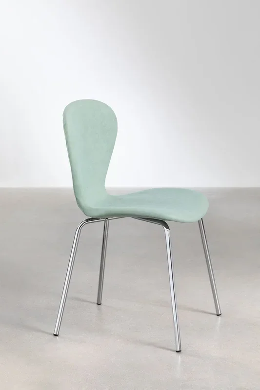 Pack de 2 Sillas de Comedor Apilables Tapizadas Uit Celadón – SKLUM