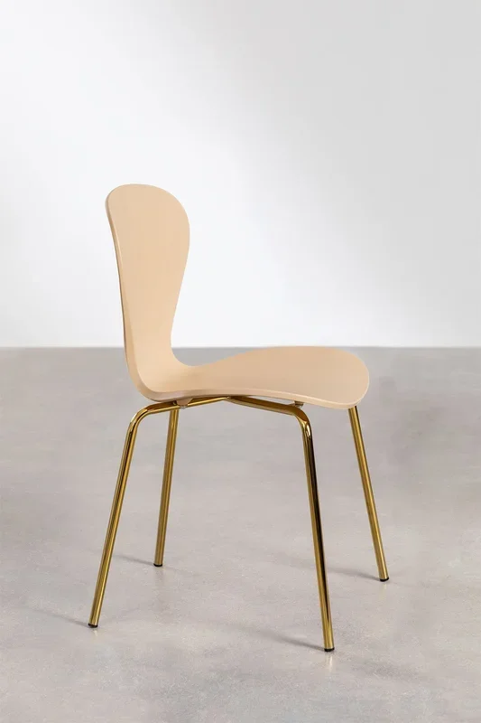Pack de 2 Sillas de Comedor Apilables Uit Marrón Trigo – SKLUM