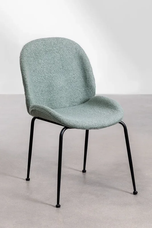 Pack de 2 Sillas de Comedor en Borreguito Pary Celadón – SKLUM